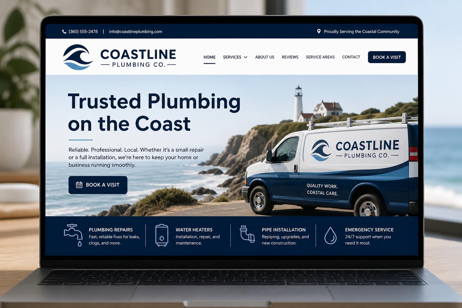 Coastline Plumbing Co. website preview